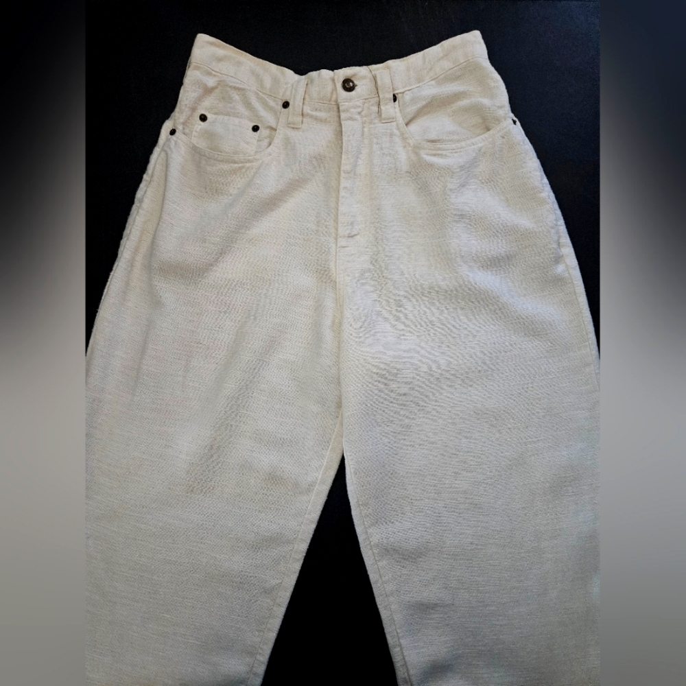NWT - Express Jeans Vintage Ramie Cotton Blend Off White Jeans -Size 11/12